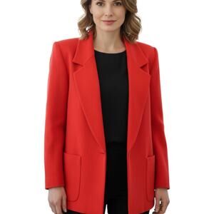 Vintage Red Cashmere Blazer Womens 6 Suit Jacket Workwear Career Classic USA
